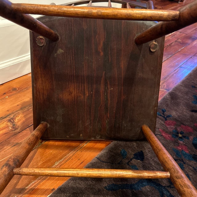 Brown Antique Wooden Spindle Side Chairs - A Pair For Sale - Image 8 of 12