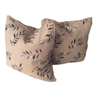Autumn Leaves Print Pillows - A Pair For Sale