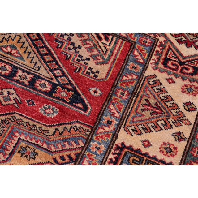 1990s Rustic Super Kazak Red/Ivory Wool Rug- 5'11'' X 7'4'' For Sale - Image 5 of 10