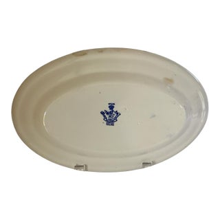 Antique Newport Pottery Blue Willow Oval Serving Platter England 1920–1927 For Sale