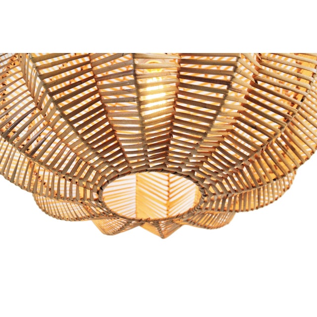 Contemporary Split Stain Pumpkin Pendant Light 24" For Sale - Image 3 of 7