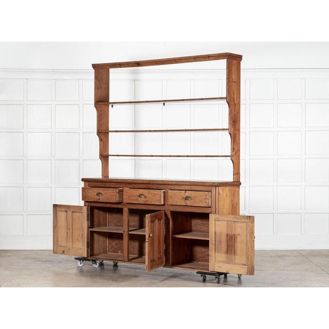 Large 19th Century English Pine Waterfall Dresser For Sale - Image 6 of 18