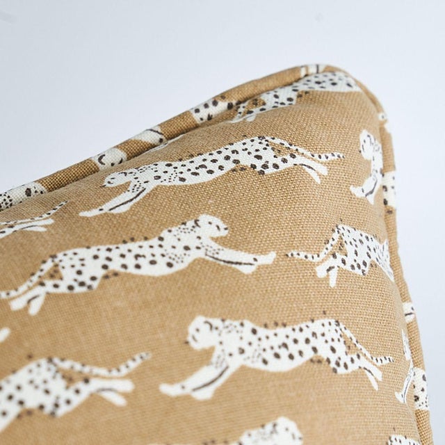 This pillow features Leaping Leopards with a self welt finish. Sleek, spotted leopards form dynamic, diagonal stripes in...