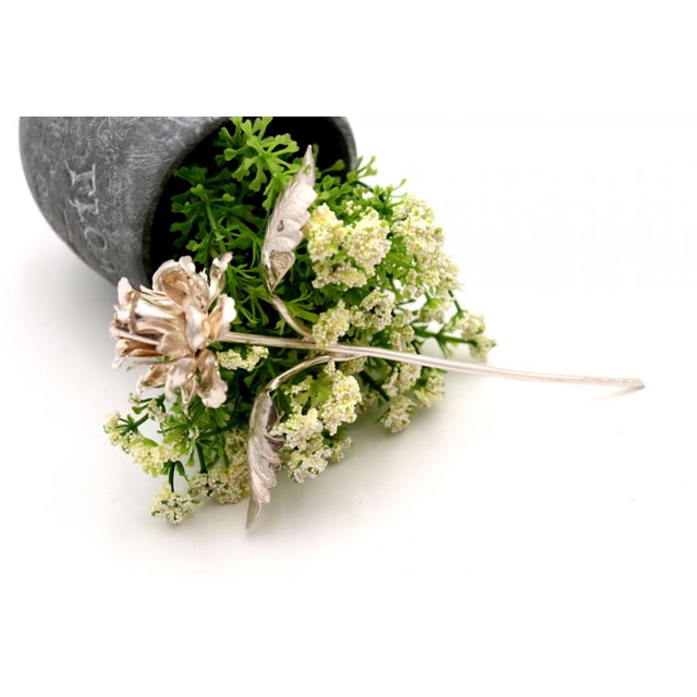 Silver Flower with Applications For Sale - Image 4 of 6