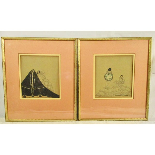 Pair of Line Block Print Illustrations Book Plates - a Pair For Sale - Image 10 of 10