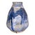Signed Studio Art Pottery Vase With Expressive Blue Drip Glaze and Textured Stoneware Body. For Sale