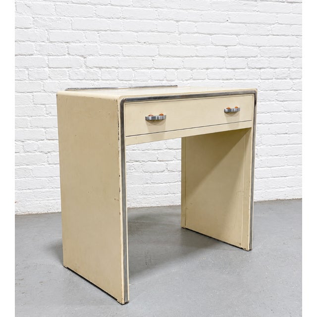 Simmons Company Furniture Mid Century + Art Deco Metal Desk / Console by Simmons Furniture Co., C. 1950s For Sale - Image 4 of 13