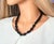 Art Deco Style Black Onyx Beaded Necklace, Sterling Silver Clasp, 21.5" For Sale - Image 4 of 8