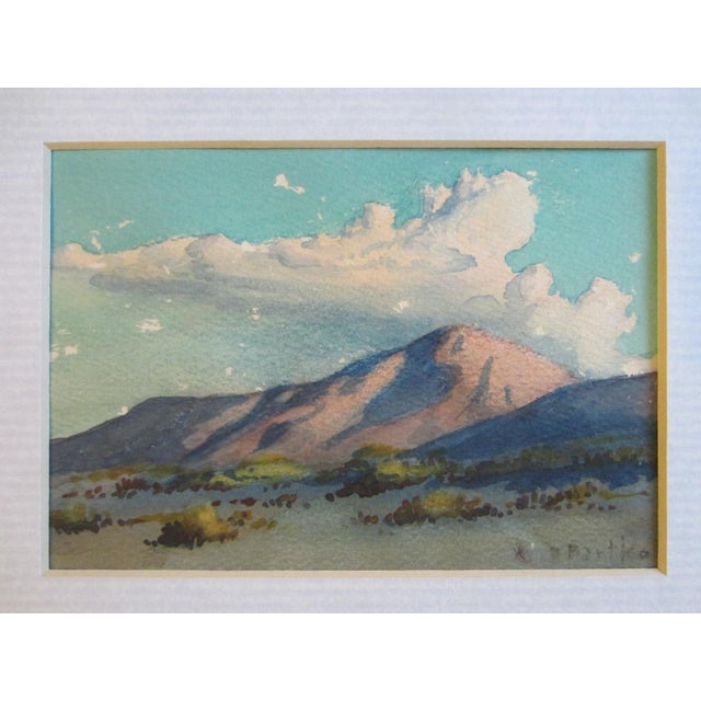 This exciting Guache represents artist feeling. A desert landscape,watercolor, painted, and signed by listed artist,...