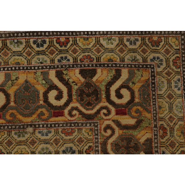 Rug & Kilim’s Khotan Style Rug With Maroon and Gold With Floral Patterns For Sale In New York - Image 6 of 8