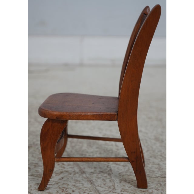 Antique Tiger Maple 3 Piece Doll Size Country Bed & Furniture For Sale - Image 10 of 12