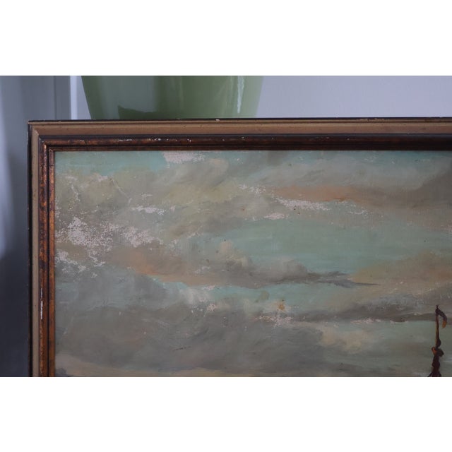 Sky Blue Vintage R. G. Duncan Signed “Astor” Sailboat Seascape Original Oil on Board—Framed For Sale - Image 8 of 18