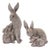 Stone Rabbit with Baby Bunny Figurine (Set of 2) For Sale
