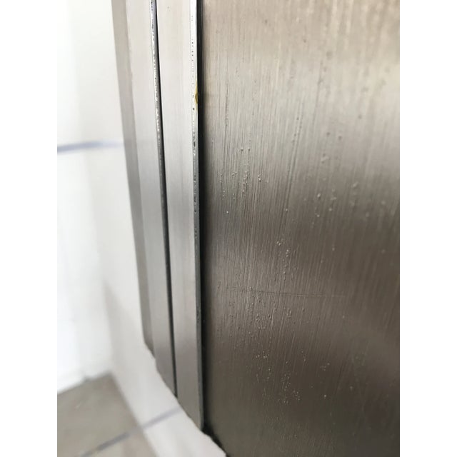 1970s Vintage Brushed Steel Pierre Cardin Lamps - a Pair For Sale - Image 9 of 12