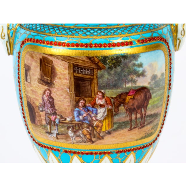 19th Century French Porcelain Urns, Set of 2 For Sale - Image 16 of 18