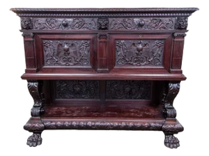 Antique Daghia Wood Display Cabinet