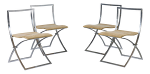 Luisa Chairs in Chromed Steel attributed to Marcello Cuneo, 1970, Set of 4