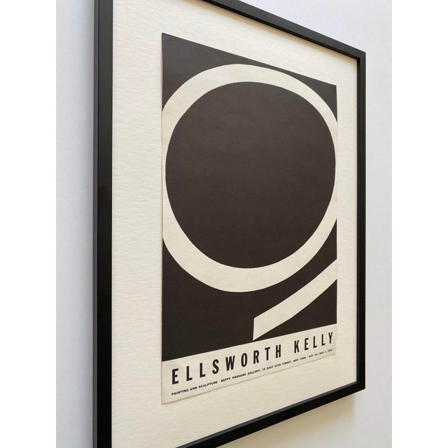 Wood Ellsworth Kelly Vintage 1959 Mid Century Modernist Lithograph Print " Running White " Framed Minimalist Exhibition Poster For Sale - Image 7 of 18