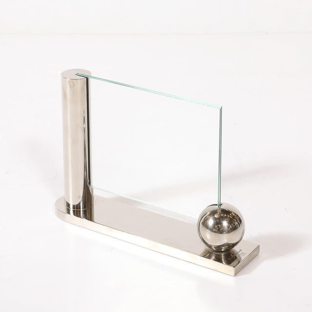 Mid-Century Swid Powell Silver Plated Picture Frame With Spherical Detail For Sale - Image 10 of 11