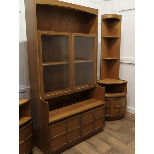 Wood Teak Wall Unit by Nathan Furniture with 2 Corner & 1 Main Unit, 1980s, Set of 3 For Sale - Image 7 of 10