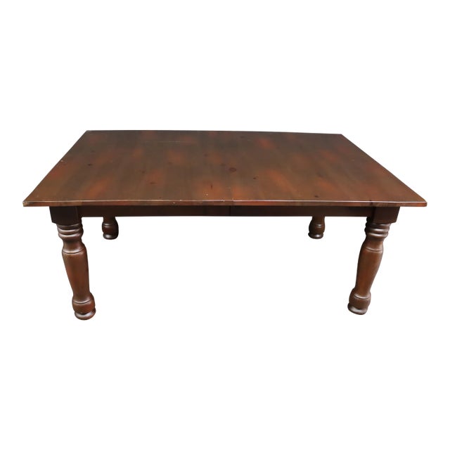 Turned Led & Stained Farm Table For Sale