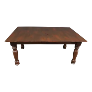 Turned Led & Stained Farm Table
