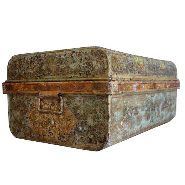 Antique Metal painted box For Sale - Image 11 of 12