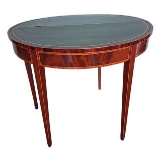 English Regency Gaming Table in Mahogany and Leather Top, 1820s For Sale