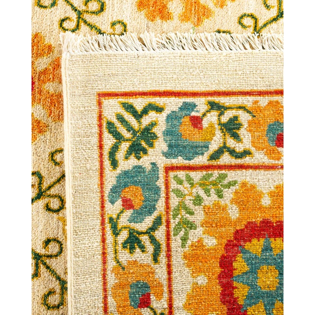 2000 - 2009 Suzani Hand-Knotted Area Rug - Ivory, 17' 10" x 11' 10" For Sale - Image 5 of 8