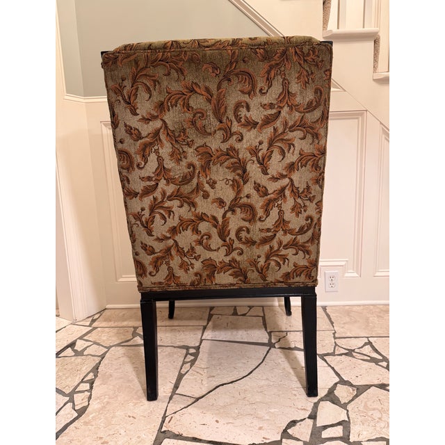 Henredon Late 20th Century Grand Regency Henredon Ebonized & 24k Gold Gilt High-Back Chair For Sale - Image 4 of 6