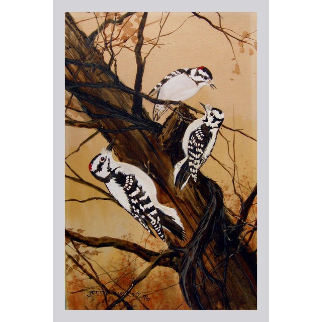 Downey Woodpeckers Painting by Jerry Weers For Sale - Image 4 of 4