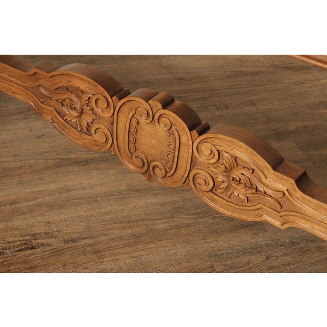 Antique Italian Renaissance Revival Carved Walnut Library Table For Sale - Image 9 of 12