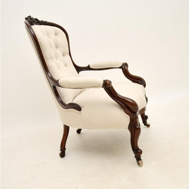 Antique Victorian Spoon Back Armchair, 1860s For Sale - Image 4 of 13
