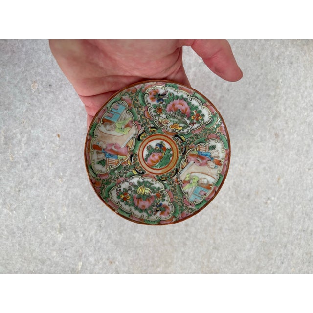 Rose Medallion Porcelain Porcelain Small Plate For Sale - Image 4 of 4