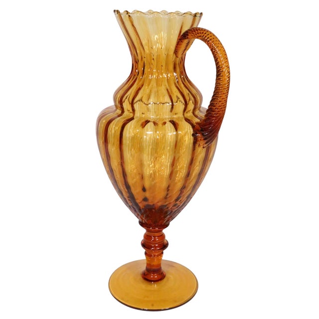Mid Century Decorative Art Glass Carafe by Empoli C 1960's For Sale In New York - Image 6 of 13