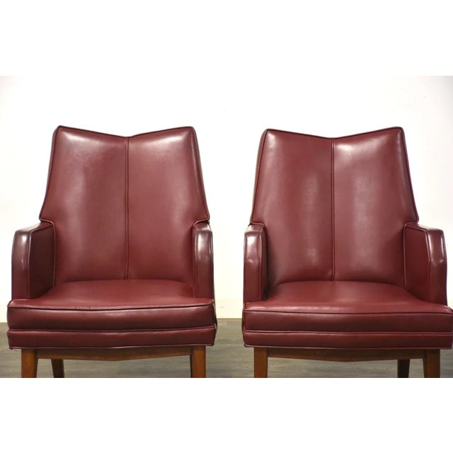 Maroon Lounge Chairs - a Pair For Sale In Boston - Image 6 of 12