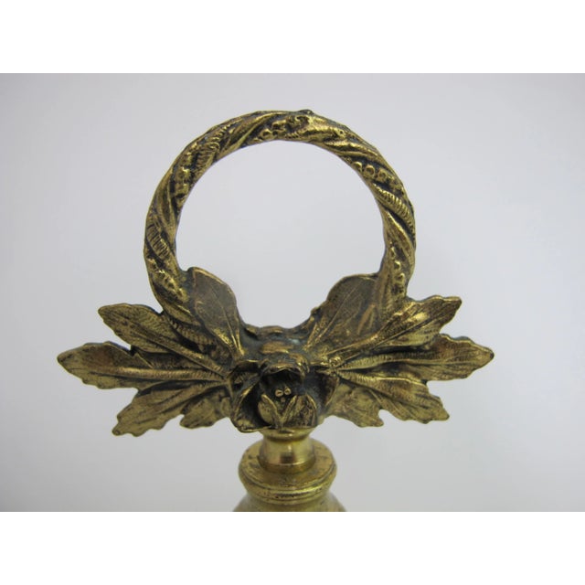 Early 20th Century German Victorian Gilt Floral Ormolu Overlay Glass Perfume Vanity Bottle For Sale - Image 5 of 8