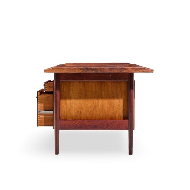 Mid 20th Century Arne Vodder for Sibast Model 207 Mid Century Brazilian Rosewood Executive Desk For Sale - Image 5 of 10