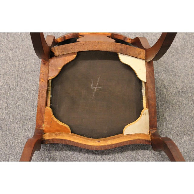 Wood Vintage Antique Flame Mahogany Traditional Style Dining Side Chair For Sale - Image 7 of 7