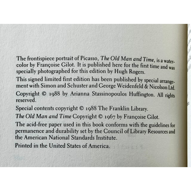 Red Picasso Leather-Bound and Gilded Book Autographed by Ariana Huffington For Sale - Image 8 of 12