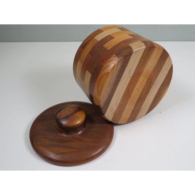 Sculptural wooden vessel with lid, attributed to Jan Snoeck, one of Belgium’s notable studio craftsmen of the post-war...