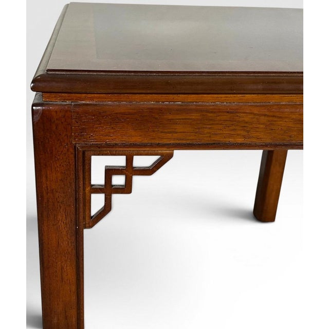 Pair of Vintage Drexel Heritage Chinese Chippendale Burlwood End Tables For Sale - Image 16 of 18