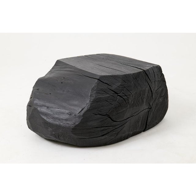 Black Sculptural Hardwood Stool by Logniture For Sale - Image 8 of 17