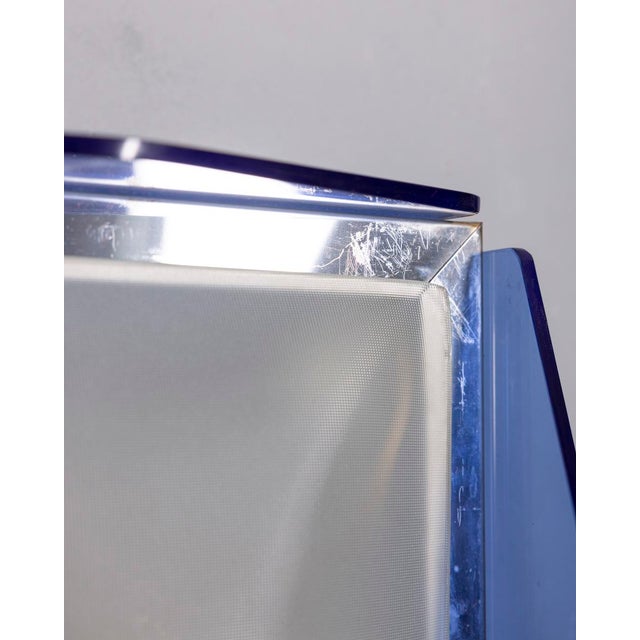 Blue Vintage Italian Blue Glass Ceiling Lamp, 1970s For Sale - Image 8 of 12
