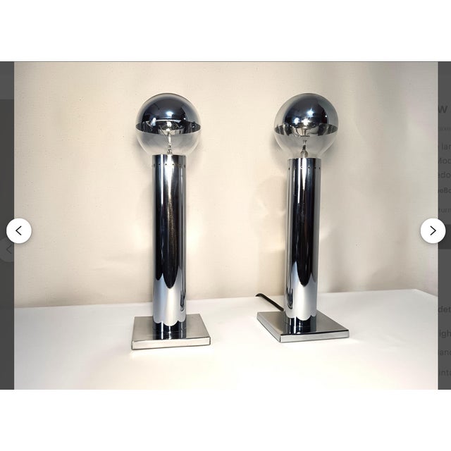 Mid-Century Postmodern Italian Silver Table Lamps by Gofredo Reggiani, 1970s, Set of 2 For Sale - Image 11 of 11
