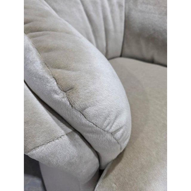 Cream Vintage Postmodern Vladimir Kagan Style Sculptural Lounge Chair Newly Reupholstered For Sale - Image 8 of 11