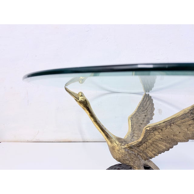 Hollywood Regency Swan Metal Coffee Table, 1960s For Sale - Image 10 of 11