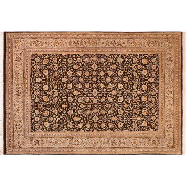 Charcoal Heritage Tabriz Pak-Persian Charcoal/Taupe Wool Rug - 10'0'' X 14'3'' For Sale - Image 8 of 8