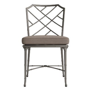 Brown Jordan Calcutta Side Chair, Mica frame with Fusion Taupe fabric For Sale