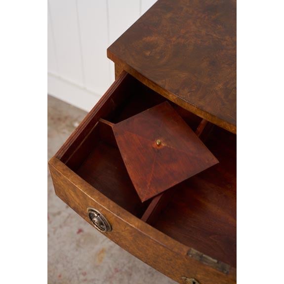 19th Century English Burl Veneered 3-Drawer Chest With Ring Pulls For Sale - Image 4 of 11